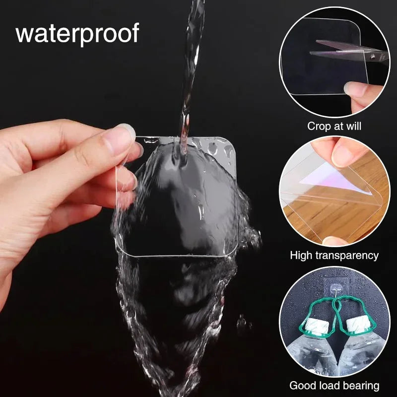 10/120PCS Heavy Duty Double Sided Adhesive Patches Nano Tape Transparent Square Wall Stickers Waterproof Removable No Traces Pad
