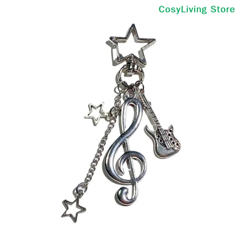 [CL]Trendy Y2K Musical Notes Backpack Pendant Creative Guitar Musical Element Keyrings Party Gift Ornaments Jewelry Gift[CL]