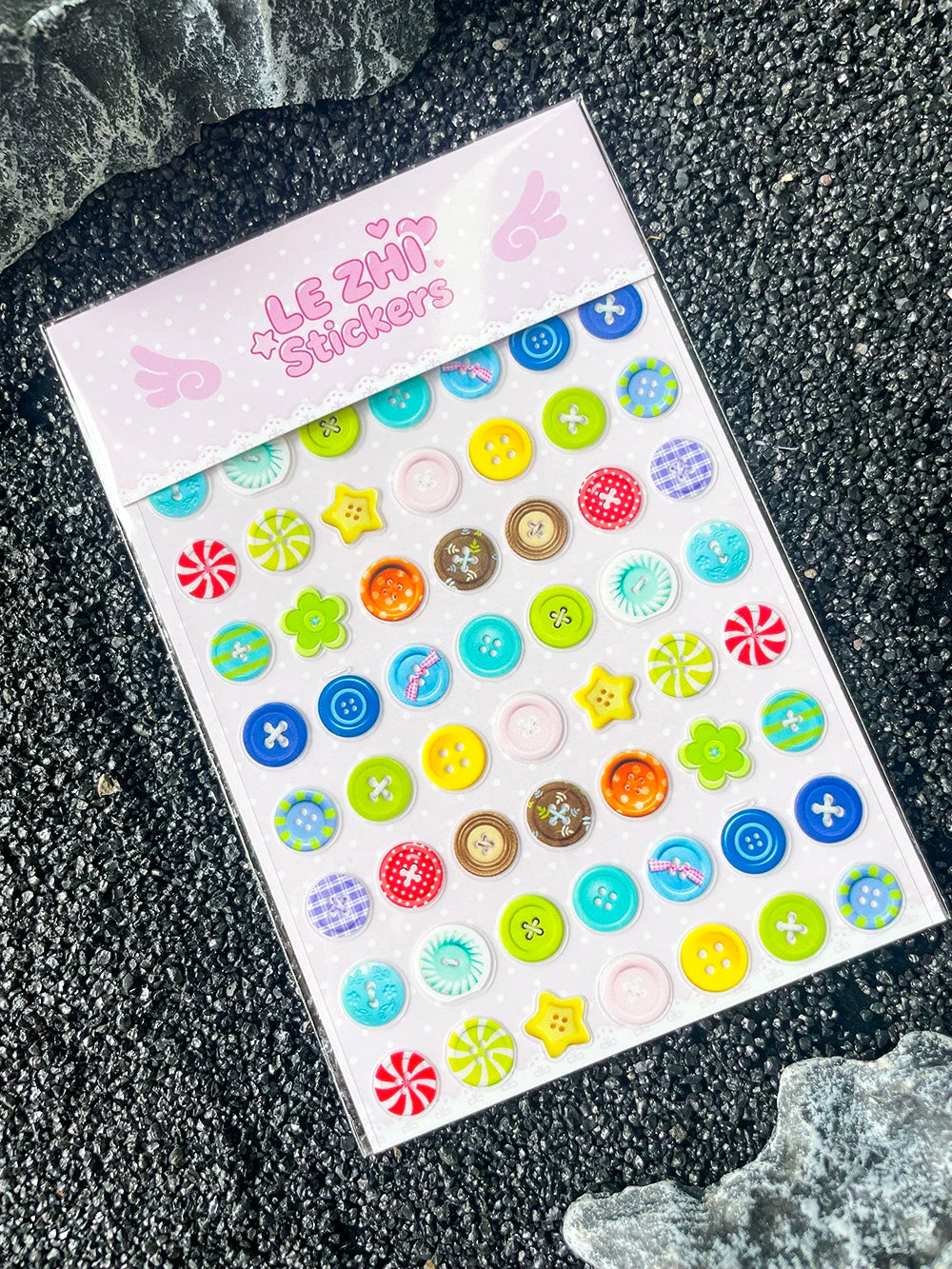 Kawaii Mini Cute Retro Sweet Button Design Nail Art Sticker Ultra-Thin Self-Adhesive Slider Diy Luggage Tags Stickers