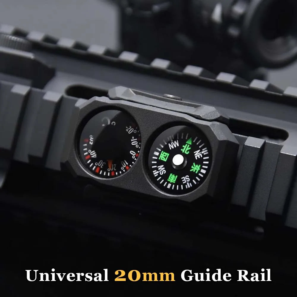 3/5Pcs Compass Thermometer Combo 2 in 1 Tactical Airsoft AR15 M4 M16 Compact Navigation Thermometer for 20mm Rail Gun Accessory