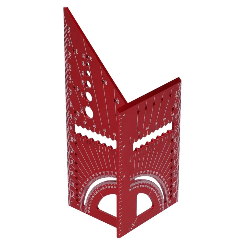 Woodworking Square Size Measure Ruler Aluminum Alloy 3D Mitre 45 90 Degree Angle Measuring Tool
