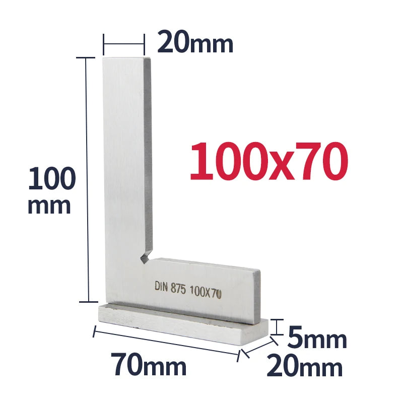 90 Degree Flat Edge Square Ruler Carpentry Square Metal Angle Measuring Tool Multi Carpentry Square Woodworking Tools Try Square
