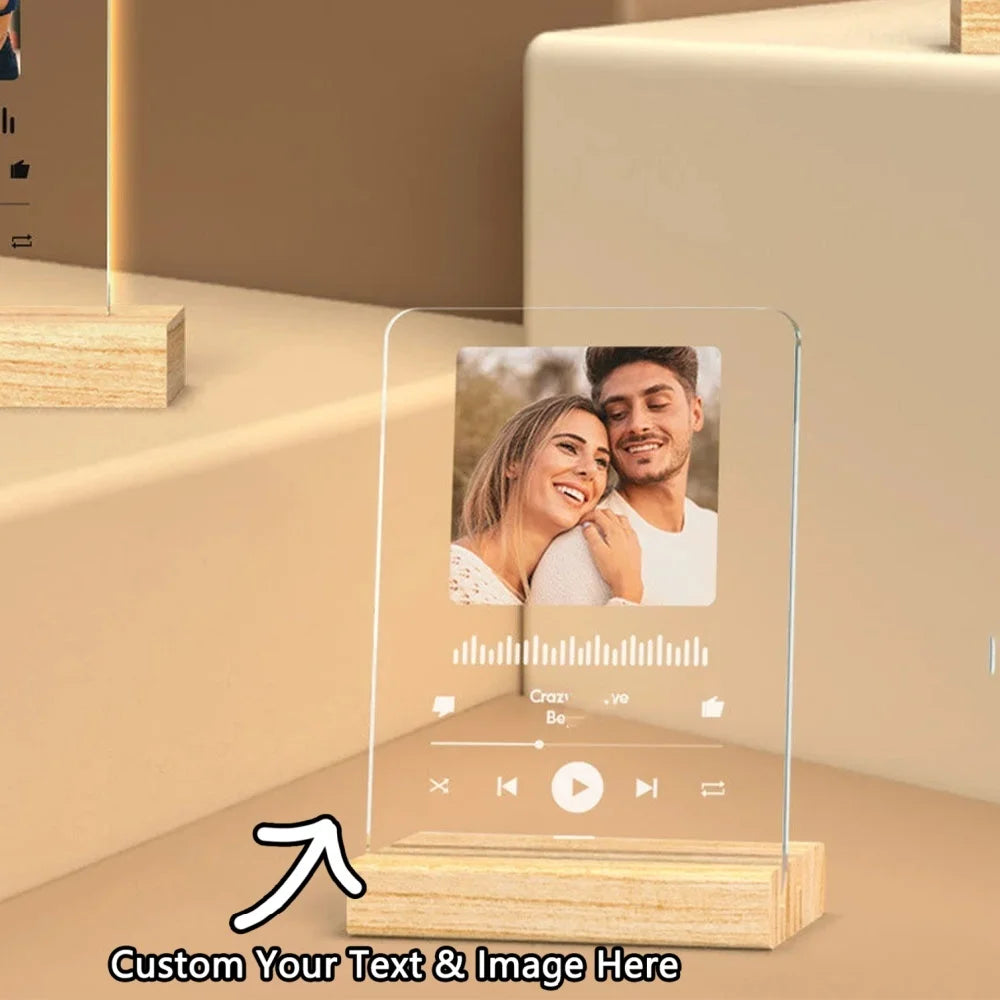 Custom acrylic music plaques and song plaques - personalized album covers for music plaques - a gift for her and him on their an