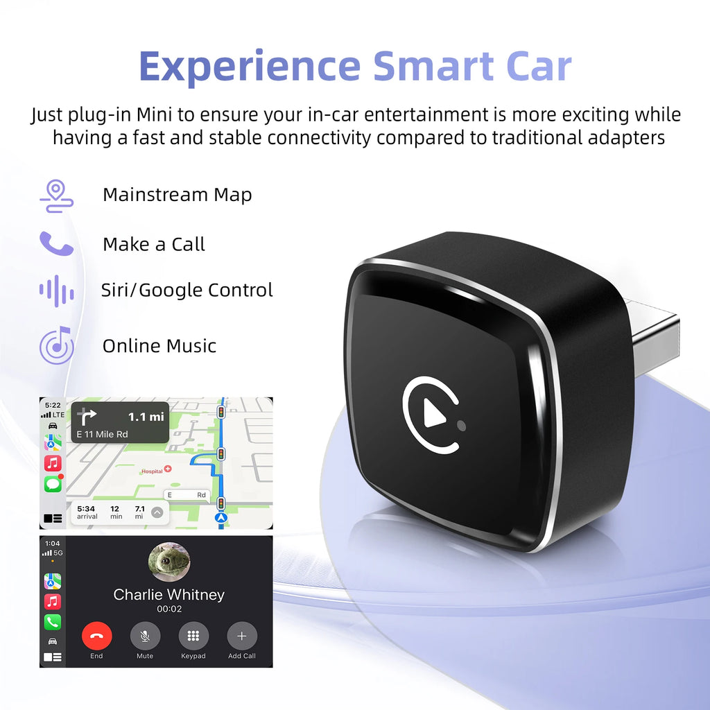 Ezonetronics Wireless CarPlay Android Auto Adapter for Factory Wired Car, Wireless CarPlay & Android Auto 2 in 1