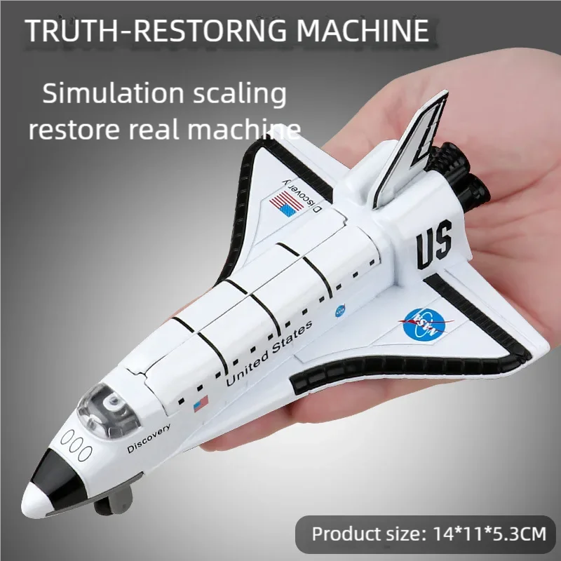 Mini Space Shuttle Alloy Diecast Airplane Model Simulation Aviation Model Space Shuttle Light And Sound Birthday Gift Collection