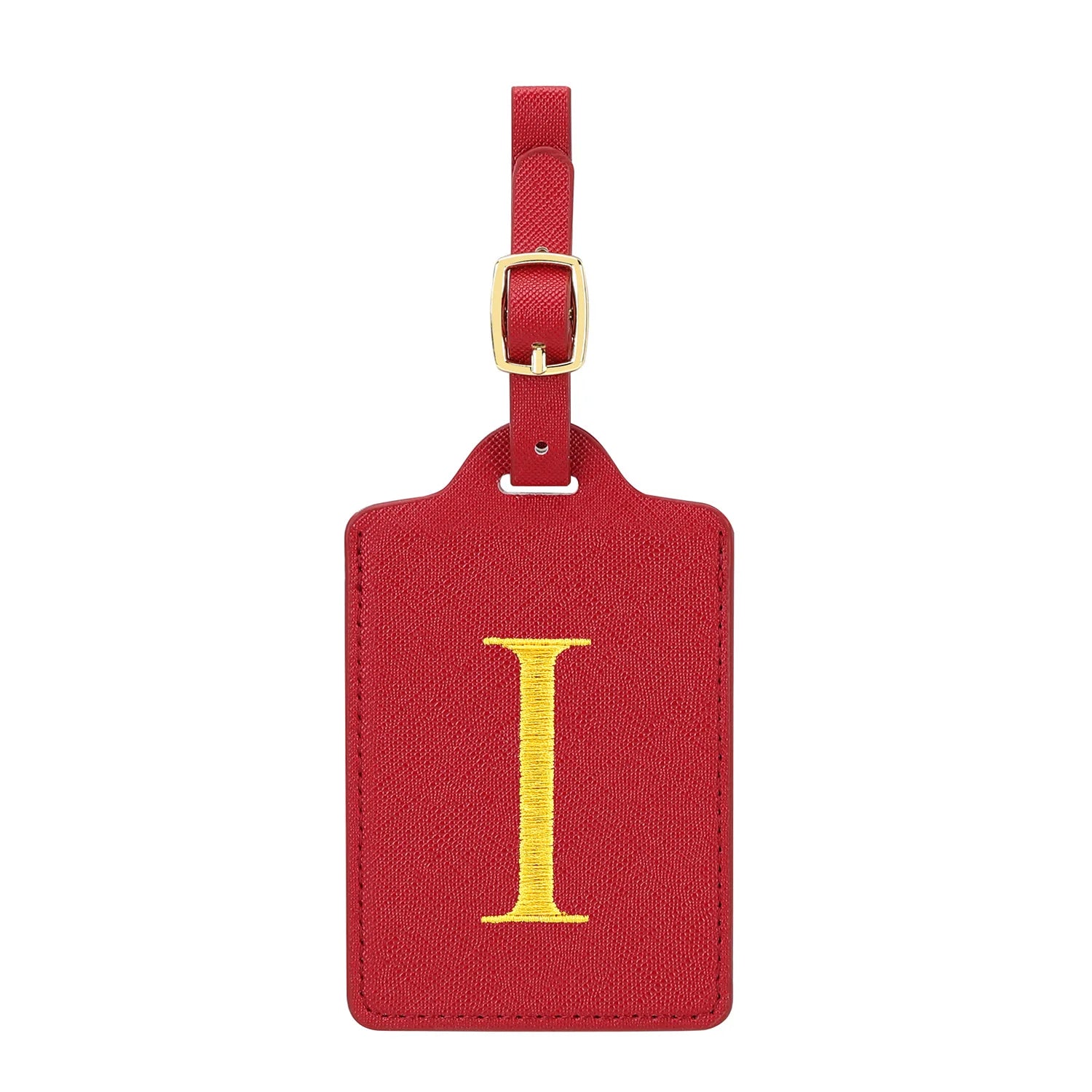 MIYIN 26 letters Luggage Tags for Suitcases PU Leather Privacy Protection Bag Tags Travel Accessories Essential, Energetic Red