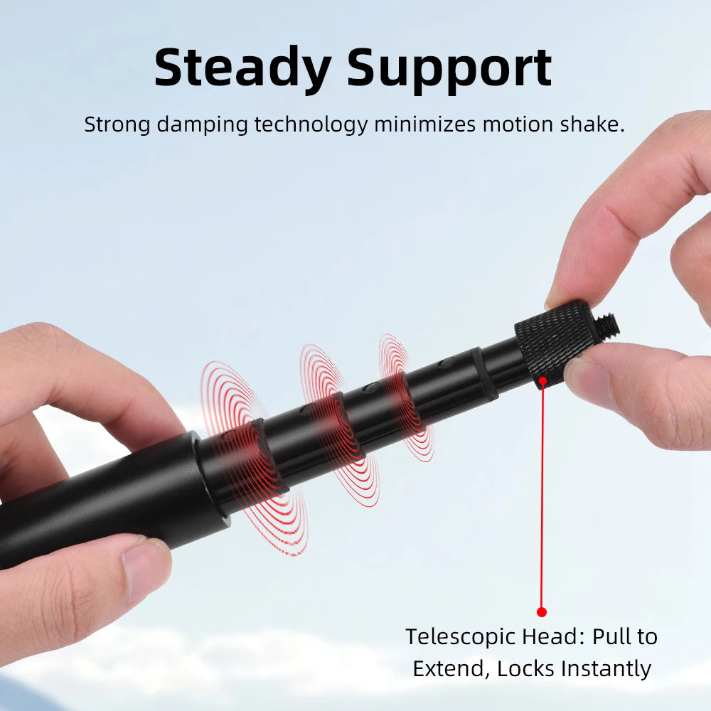 Flymile Selfie Stick Extendable for DJI Action 5 Pro/Osmo 360 /Pocket 3/Insta 360 X5/GoPro 13 Camera Accessories