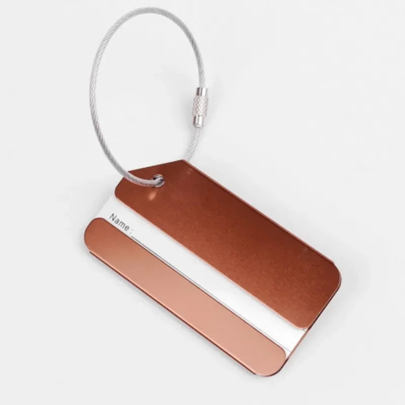 1pc Aluminum Alloy Luggage Tag for Travel Airport Train Station Suitcase Tag Flight Travel Accessories Luggage Mark Signboard