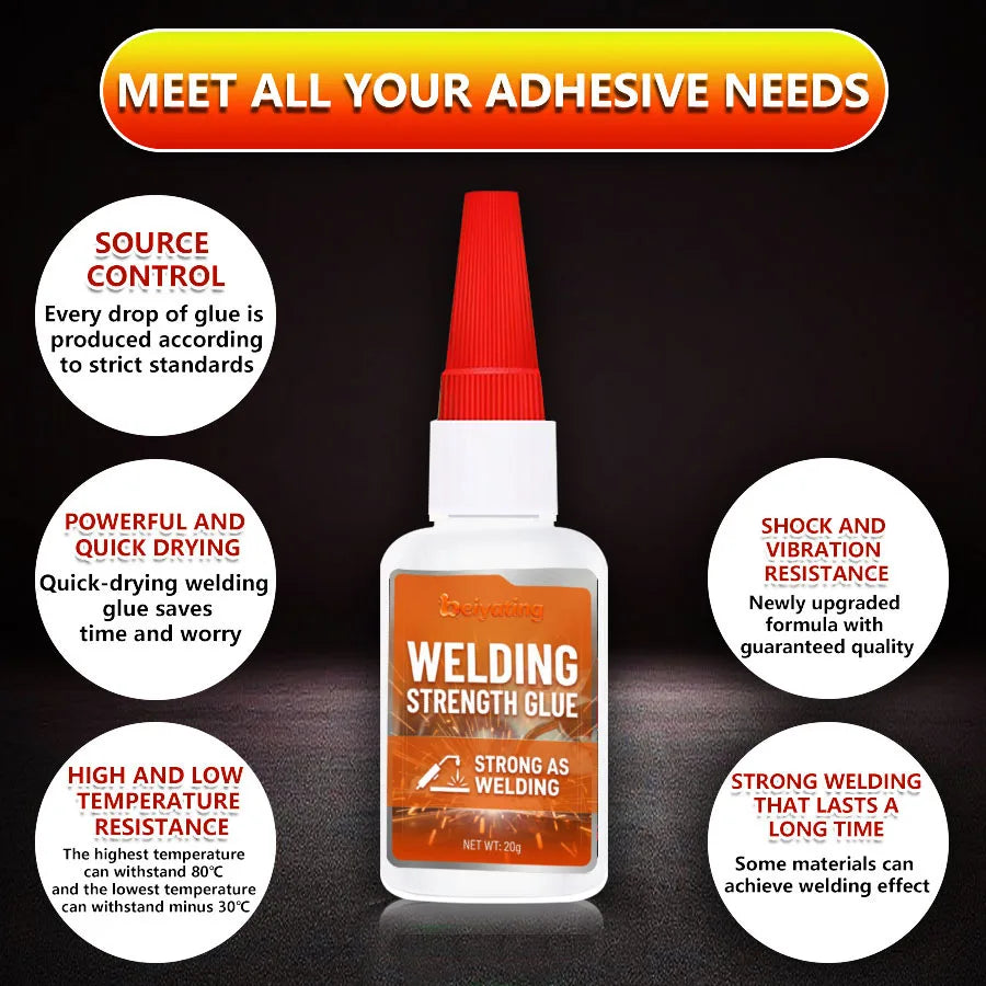 1-3Pcs Welding Strength Super Glue 20g Strong All Purpose CA Adhesive Fast Bonding for Metal Plastic Wood Rubber Repair