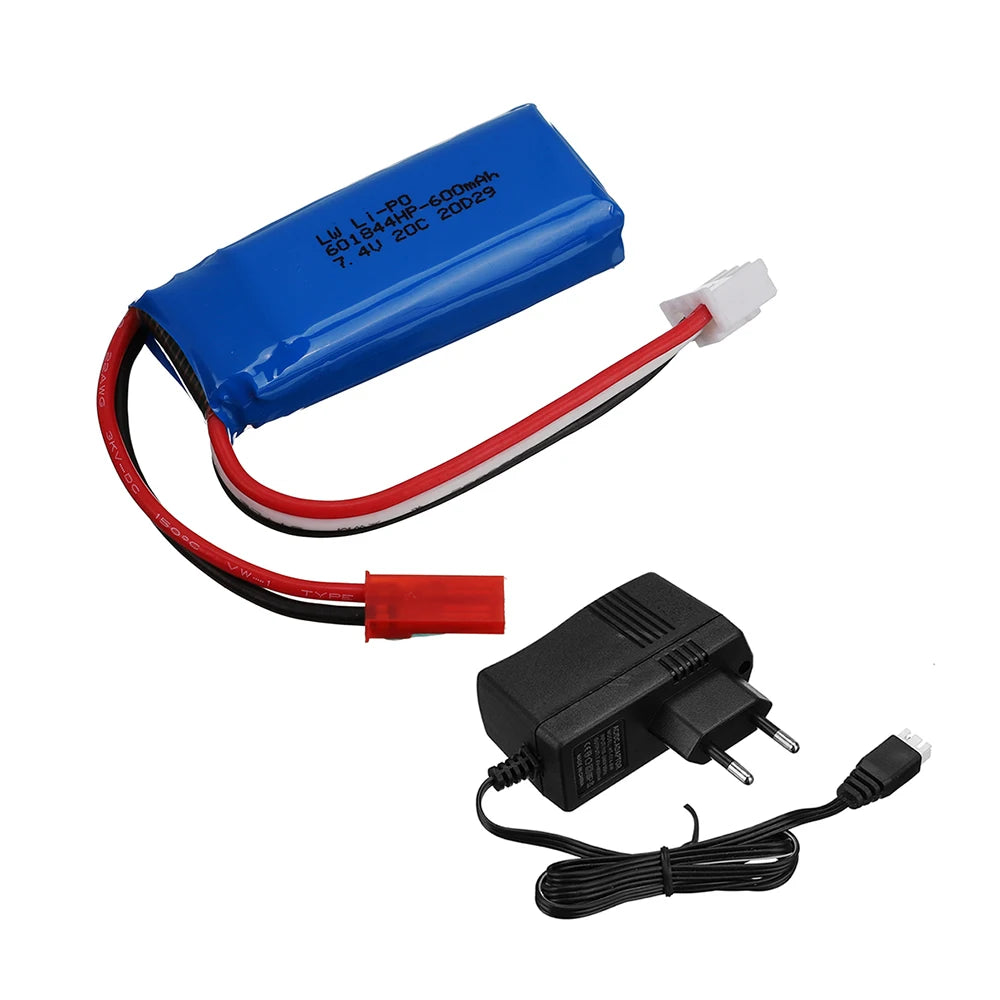 7.4V 600mAh Lipo Battery Charger for WLtoys K969 K979 K989 RC Car for XK A280 A160 A300 RC Aircraft Spare Parts 2s 7.4v Battery