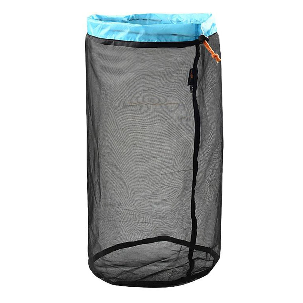 Outdoor Ultralight Mesh Storage Bag Breathable For Sports Camping Drawstring Storage Pack Hiking Travel Tools Compression Bags