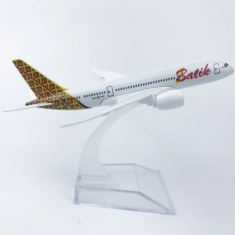 16cm Airplane Model B787 Series Metal 1/400 Scale Planes Airplane Kids Toys Replica Aircraft Plane Tarmac Collectible Display