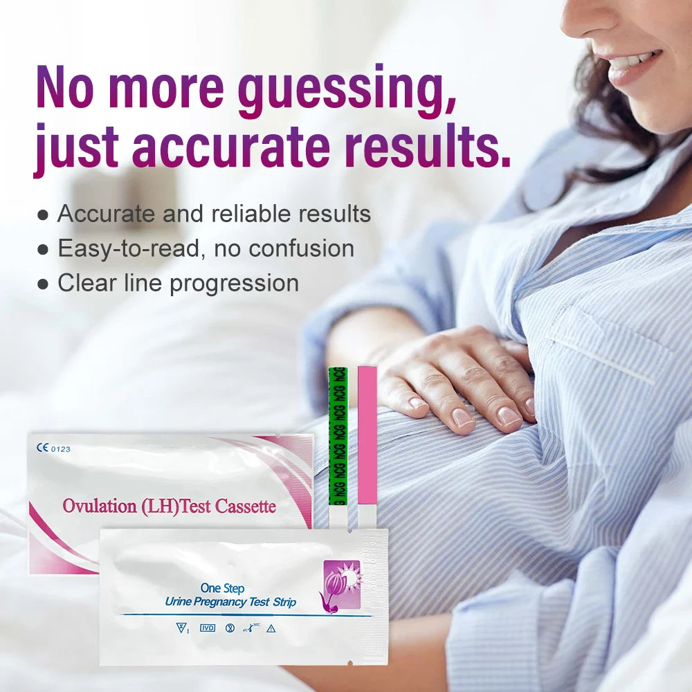 25 Ovulation and 10 Pregnancy Strips Combo Kit, Over 99% Accurate Fertility Test, LH and HCG Predictor Kit, with 25 Urine Cups