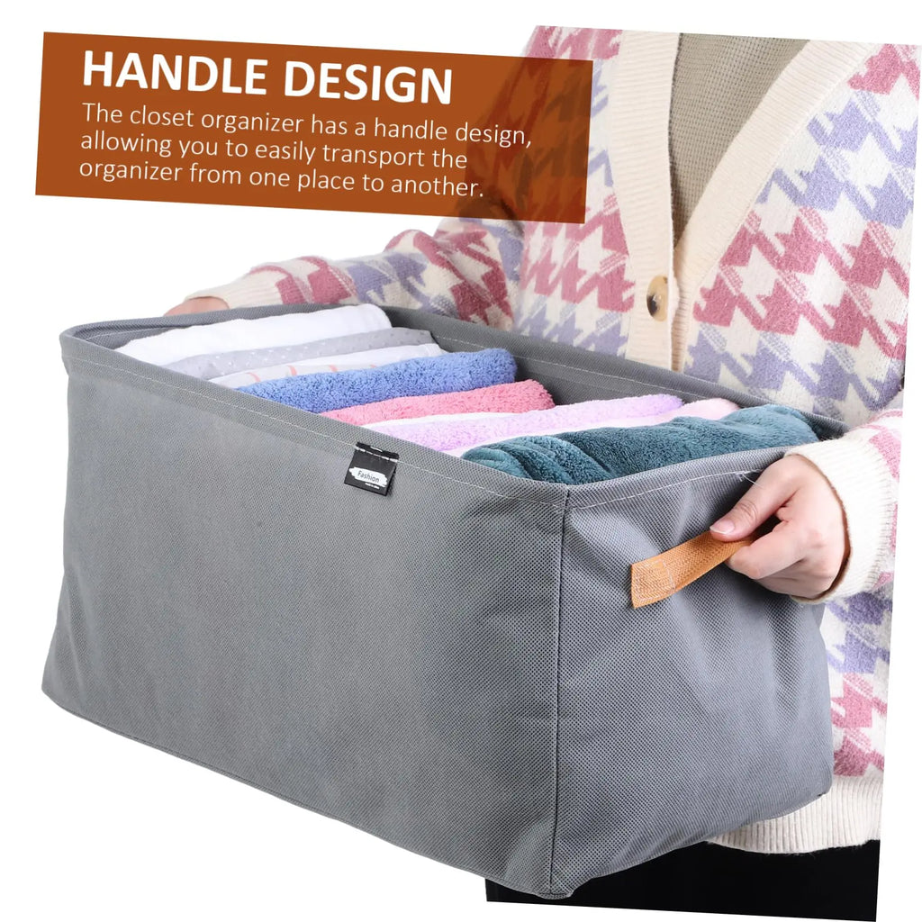Steel Frame Clothes Storage Box Foldable Fabric Wardrobe Organizer Open Top Drawer Bin for Sweaters Pants Closet Organization