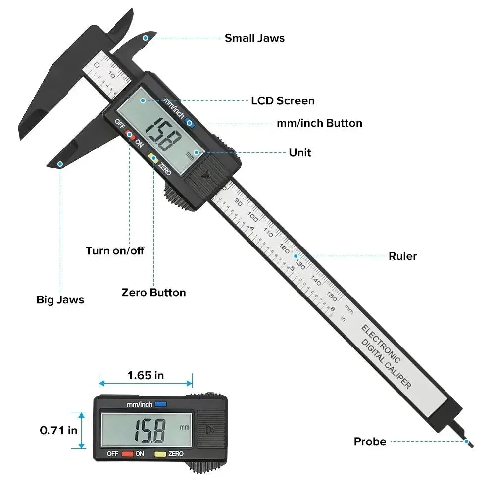 Digital Measuring Caliper Vernier Gauge Tool for Workshop Inspection DIY Craft Jewelry Measurement Instrument Kit