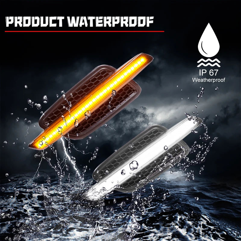 2pcs For 2008-2009 Pontiac G8 Front Bumper Side Marker LED Lights Lamps Amber Turn Signal Light/Clearance Lights DRL T10 12V