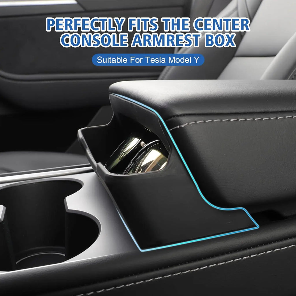 For Tesla Model Y Interior Accessorie Central Control Armrest Box Glasses Pocket Card Key Cell Phone Storage Casket Auto Parts