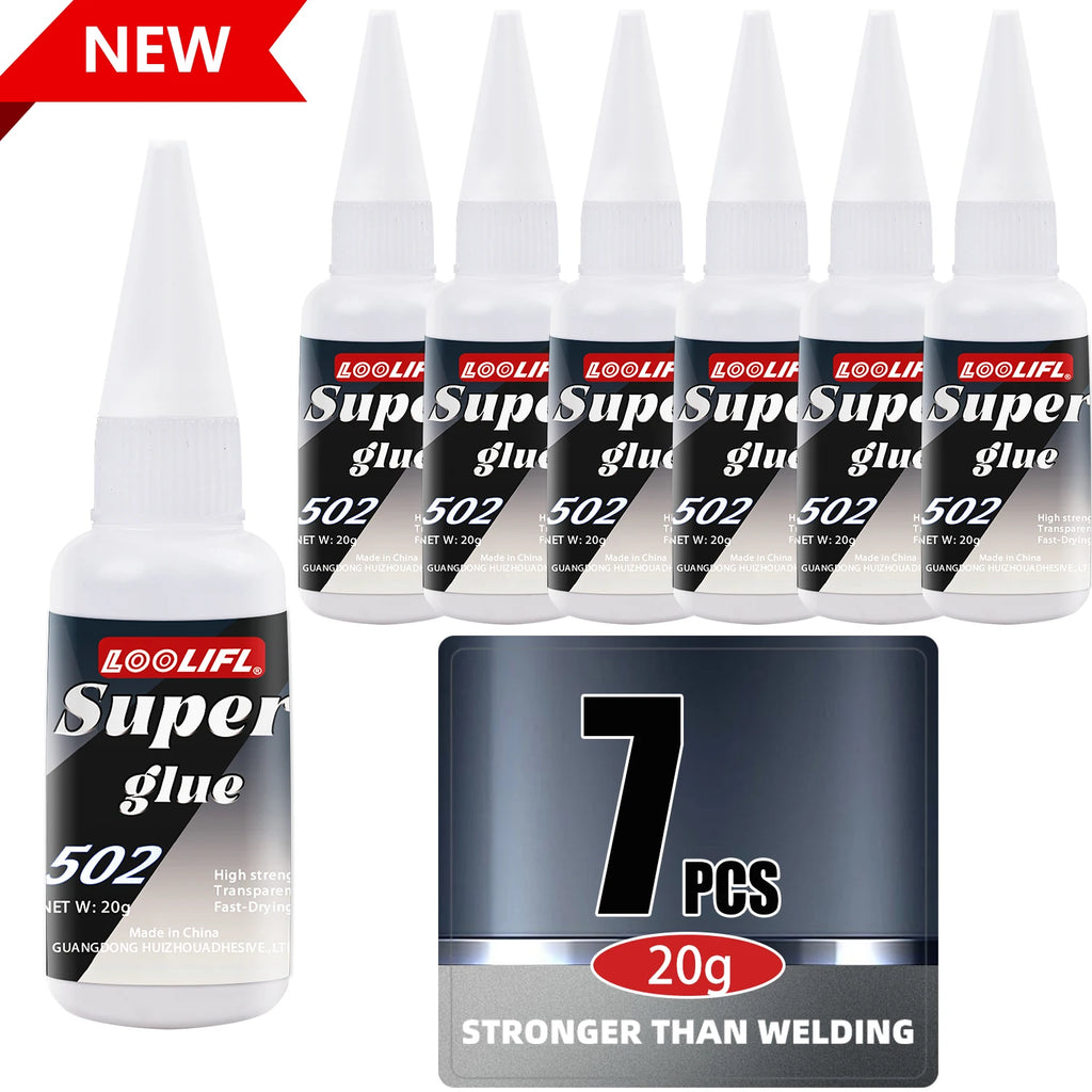 502 Super Glue extra strong Cyanoacrylate Universal Quick-drying Instant Adhesive Leather RubberWood Metal Bond Liquid Glue Tool