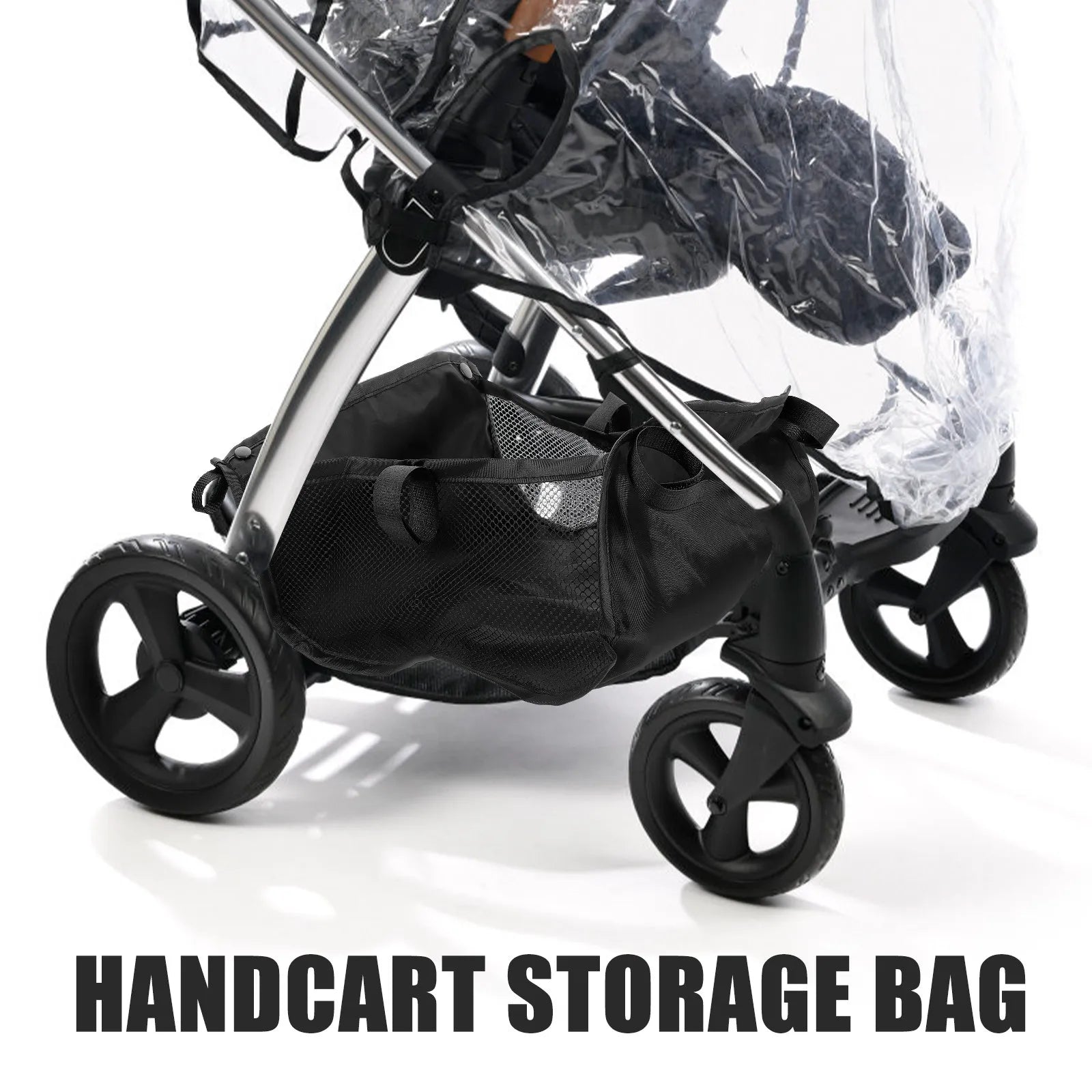 Adjustable Stroller Storage Bag Multi-Function Use Easy Maintenance Wear Resistant Fabric Ideal for Infant Stroller Bottom