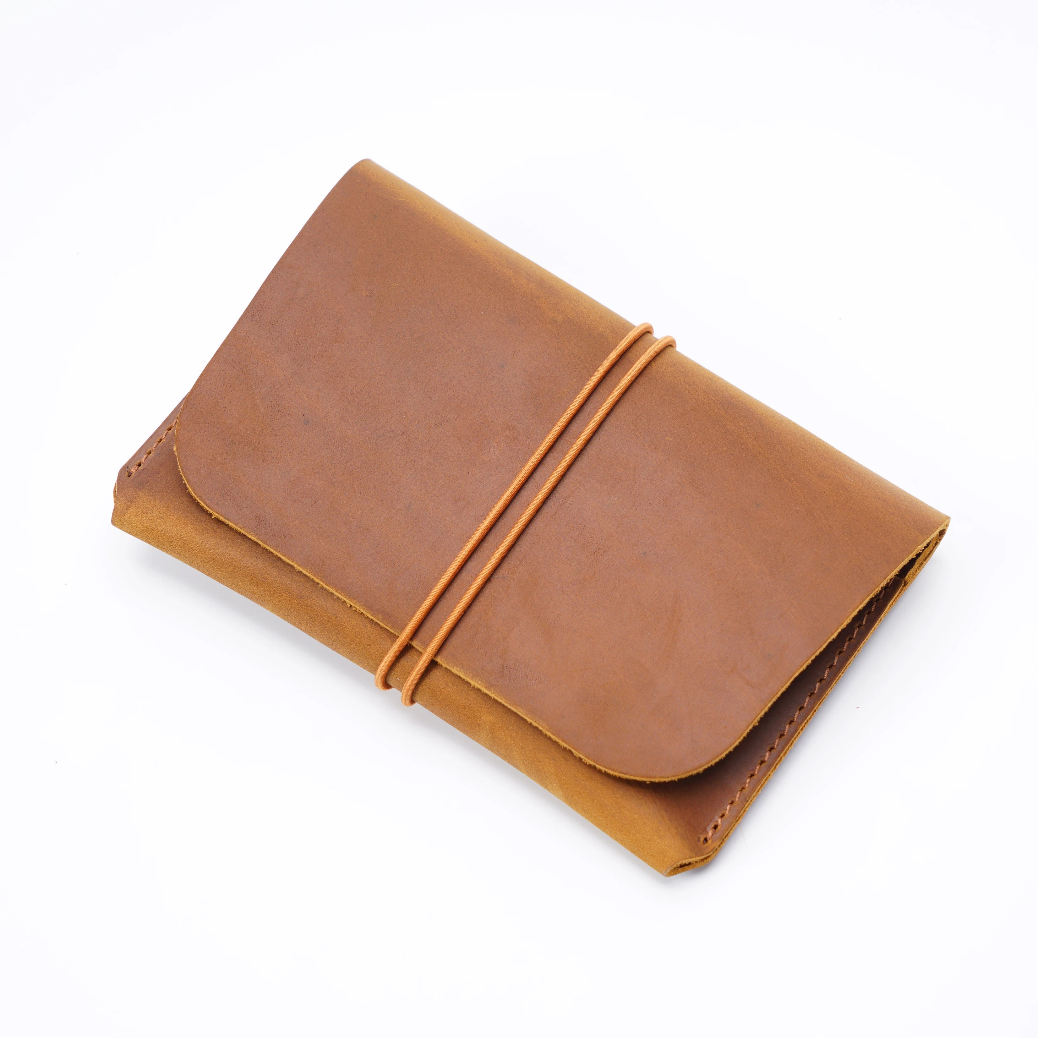Rope Full Grain Cowhide Leather Long Purse Passport Crazy Horse Genuine Leather Travel Wallet for Men Passport Caesar Cover