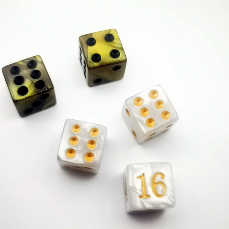 5pc/lot D6 Dice 6 Faces Dice Luck Lab Backgammon Game Dice Acrylic Dice D6 16mm Casino Dice DND Dice