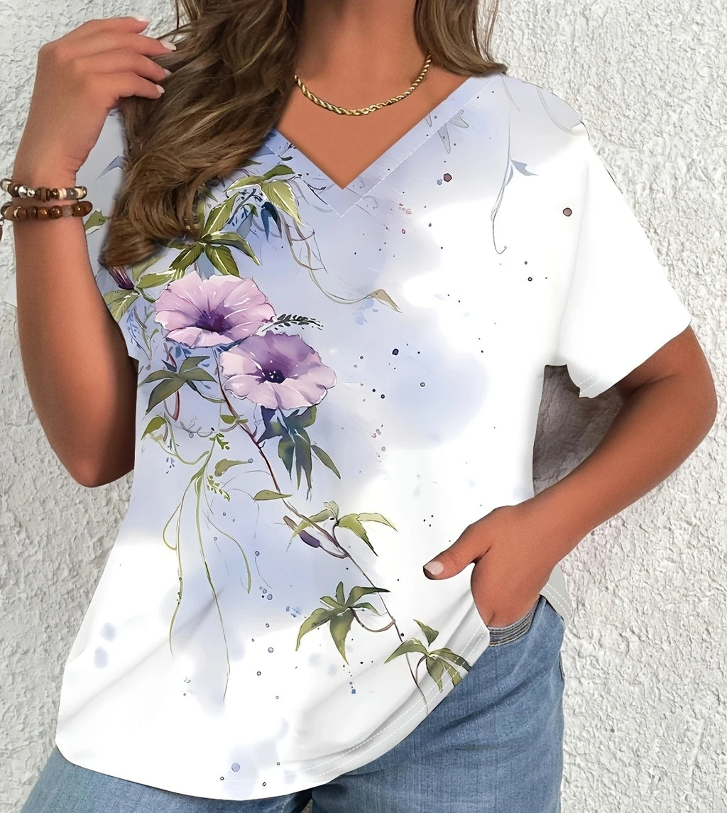 Plus Size Elegant Casual Woman T-Shirt Fashion Loose T-Shirt Woman Temperament Long sleeve T-Shirt Holiday Weekend