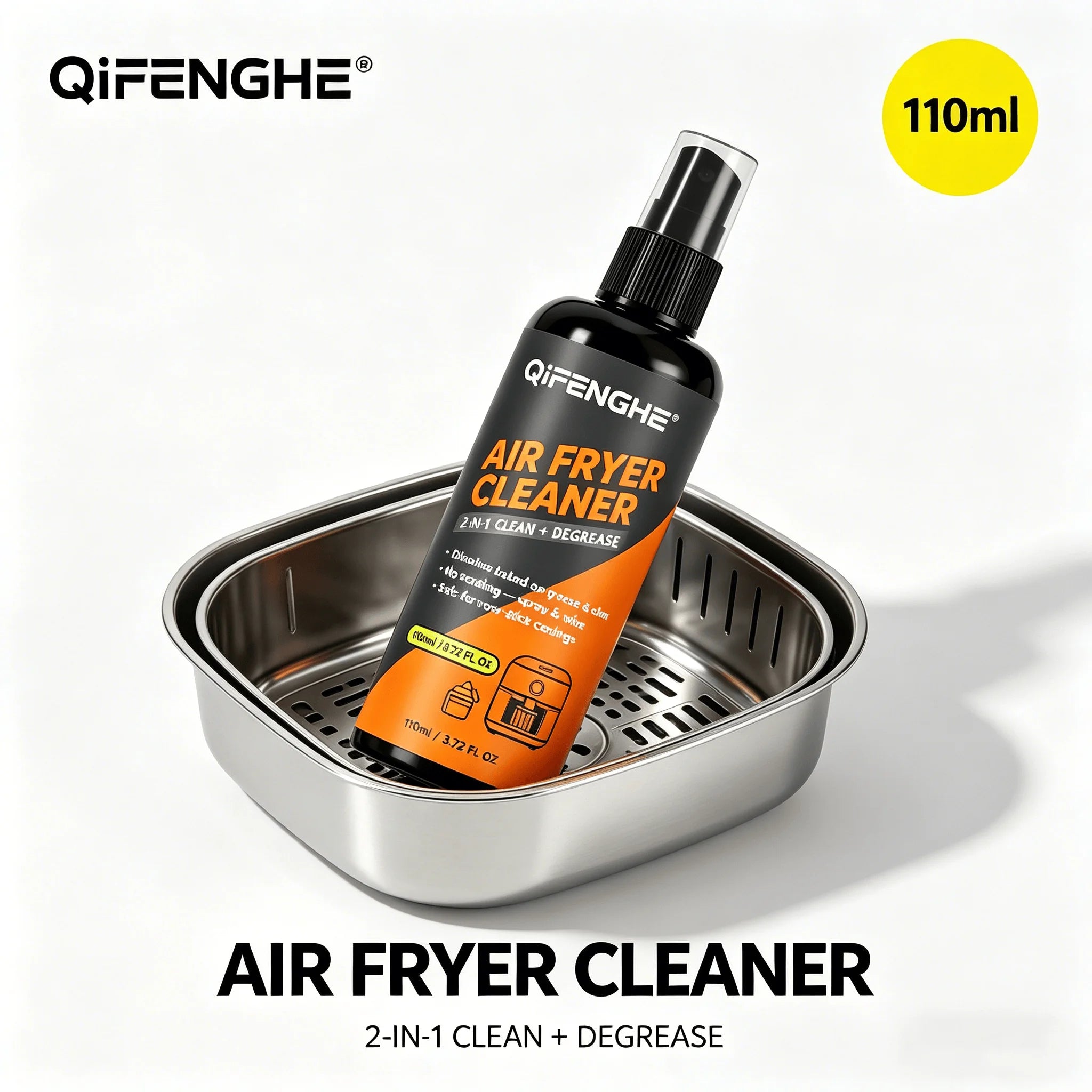 Air Fryer Cleaner Degreaser 2-in-1 Clean & Lubricate Removes Grease Burnt Food Residue Safe for Non-Stick Coating Oven Rack