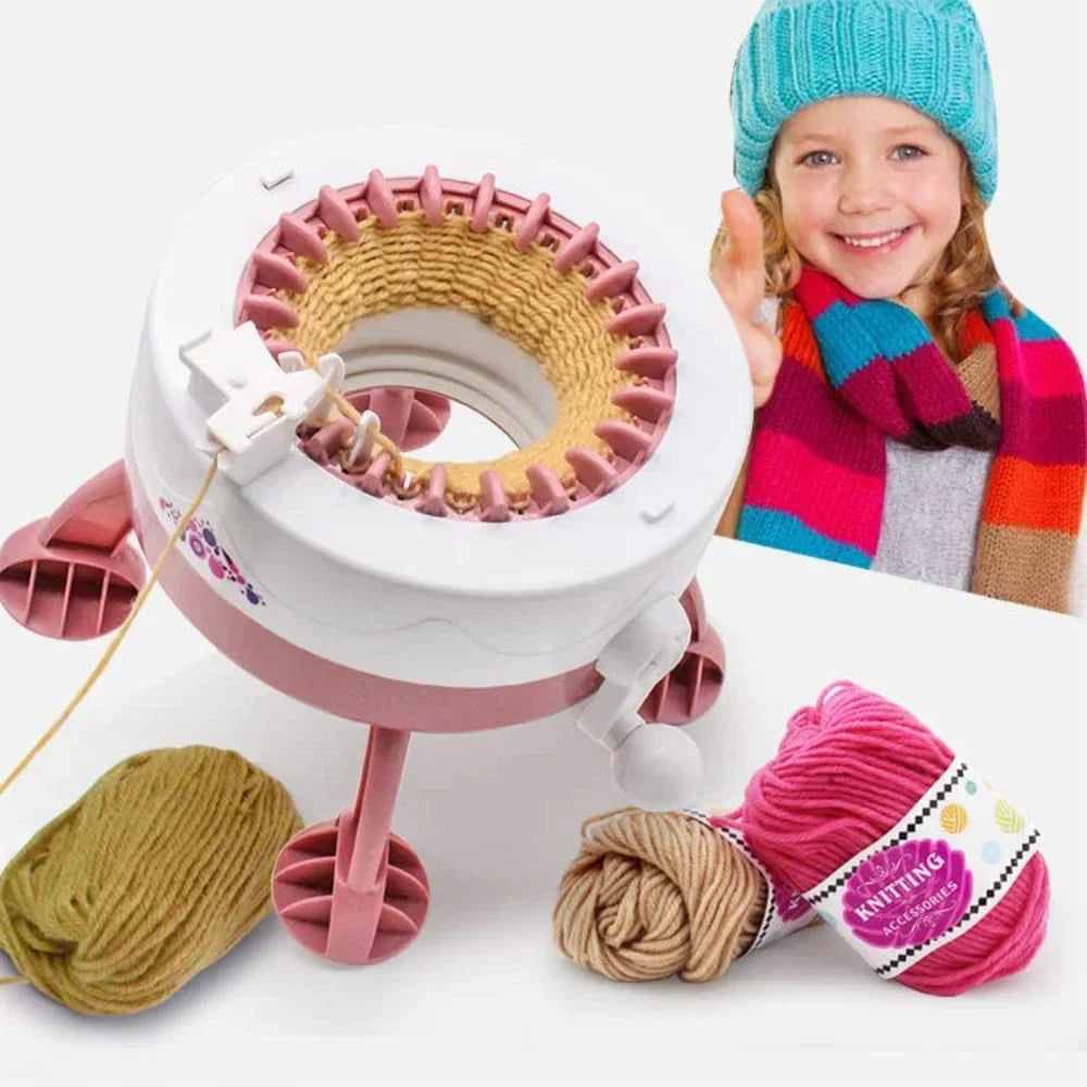 Automatic Knitting Machine, 22 Stitches Smart Knitting Board Rotary Double Crochet Knitting Machine Kit for Adults or Beginners