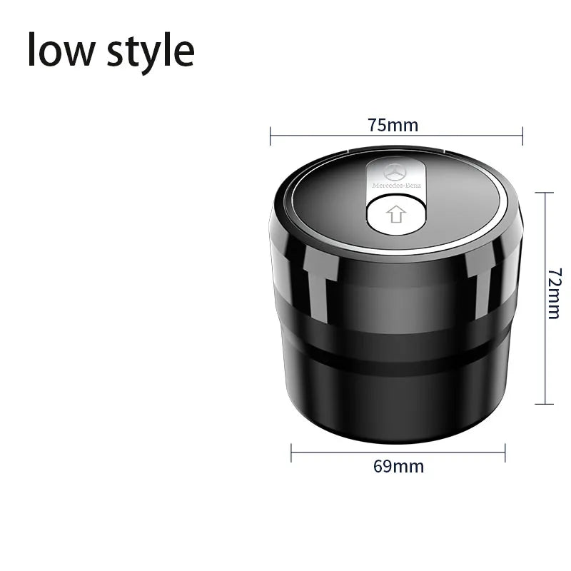 Portable car LED ashtray ceramic liner smokeless car bracket box for Mercedes Benz GLA GLB GLC GLE GLS SLS G63 W166 W214 W140