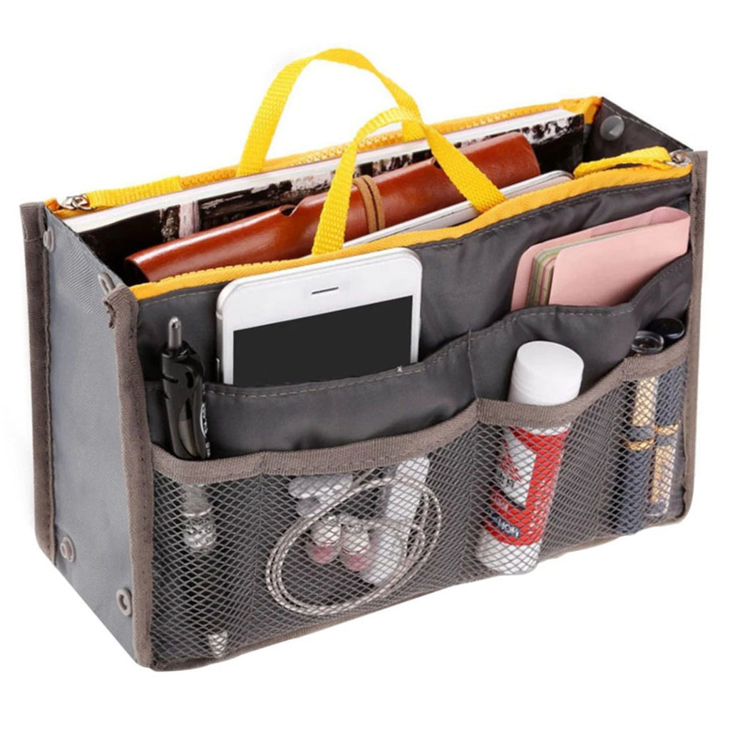 Travel Insert Organizer Bag Women Nylon Insert Organizer Handbag Purse Multiple Large Capacity Lady Insert Bag Liner Makeup Tote