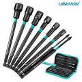 LIBRATON 8PCS Magnetic Nut Driver Set, Nut Drivers 6", Metric / SAE Nut Drivers, Shank Nut Driver Bits, 1/4"Hex Shank, Long Bits