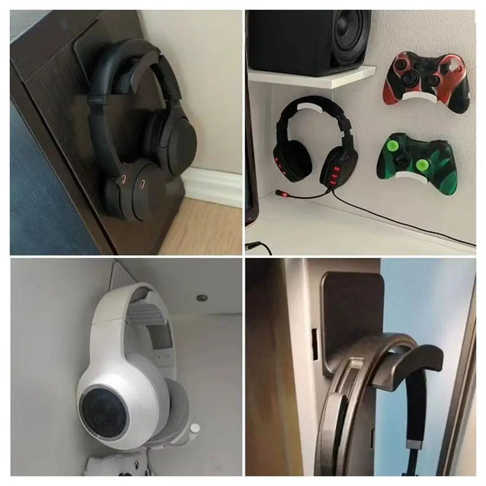 Under Desk Headphone Stand Universal Wall Mount Gaming Controller Holder Headset Display Rack Earphone Hook
