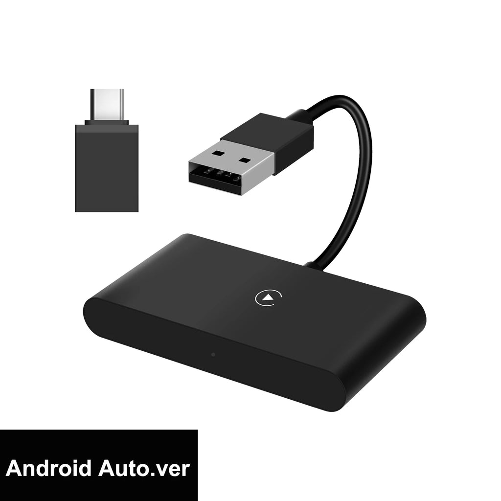 Wired To Wireless Android Auto Adapter with Ambient Light Plug and Play Convert OEM Radio USB Plug & Play Support 5GWIFI&BT5.0
