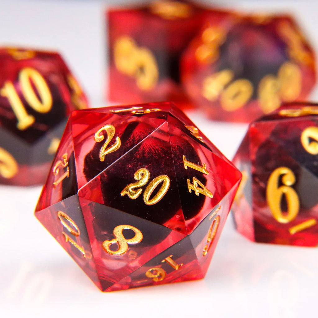 DND Dragon Eye Dice Liquid Core Dice Set Resin Sharp Edged Dice For Dungeons and Dragons Polyhedral D&D Dice Handmade D and D