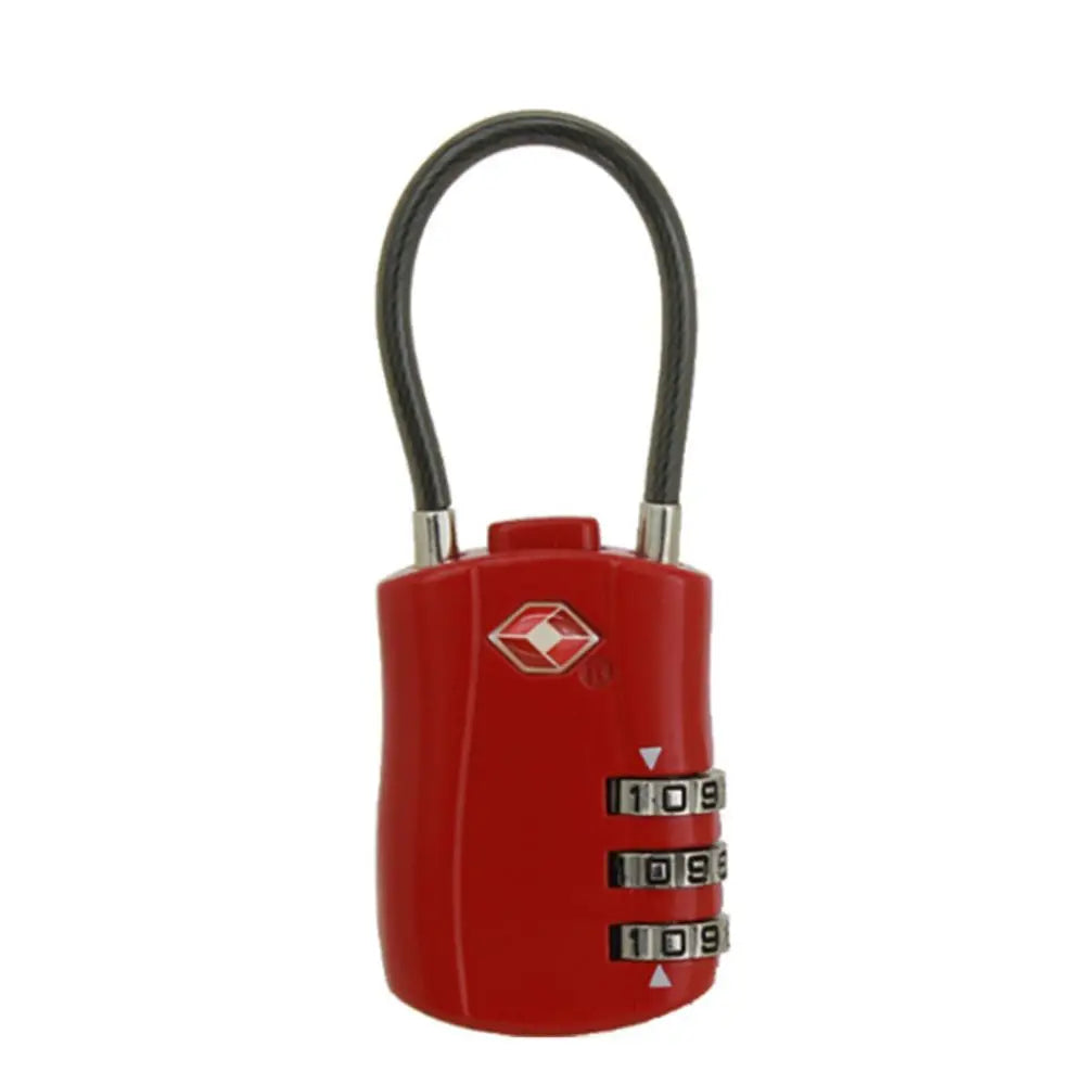 Anti-Theft Portable Cable Luggage Lock TSA Customs Lock Customs Code Lock Smart Combination Lock Padlock with Steel Cable