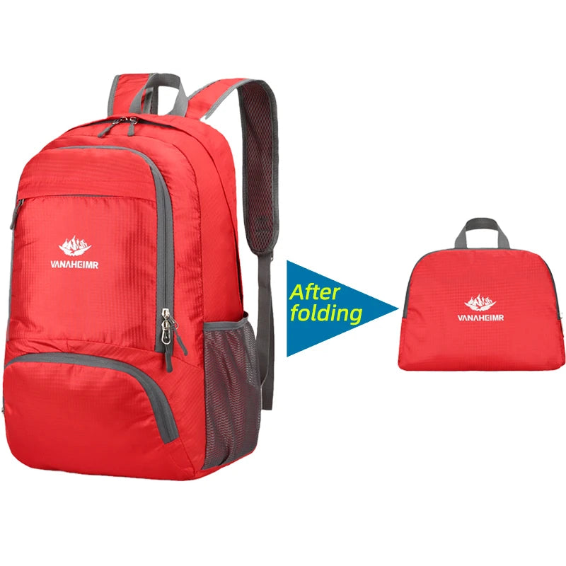 23L Packable Backpack Foldable Ultra Light Outdoor Duffle Bag Big Folding Knapsack Hiking Travel Rucksack Mountaineering Daypack