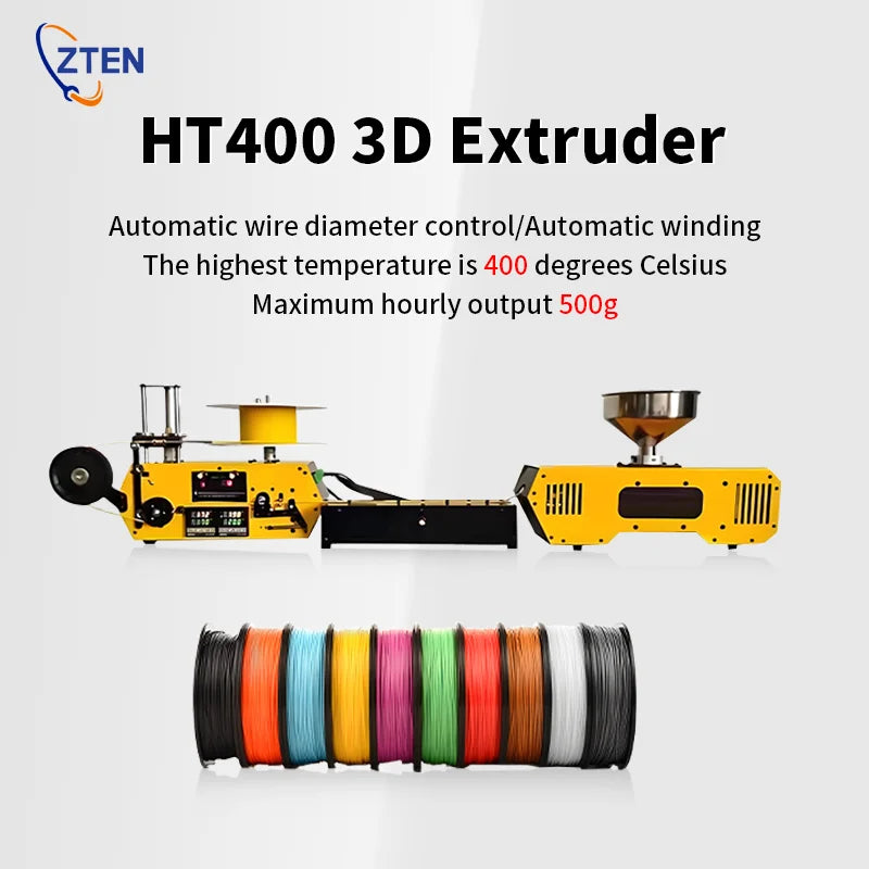 HT400 3D Printing Consumables Extruder Machine Filament Automatic Wire Diameter Control Winding Machine for PLA-CF PETG-CF PA-CF