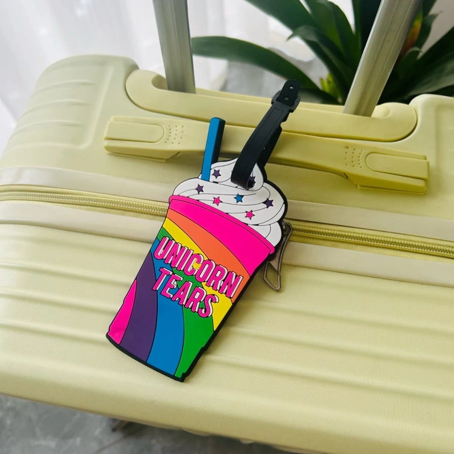 1/2pcs summer vacation ice cream luggage tag PVC holiday travel accessories suitcase tag Silicone portable name tag
