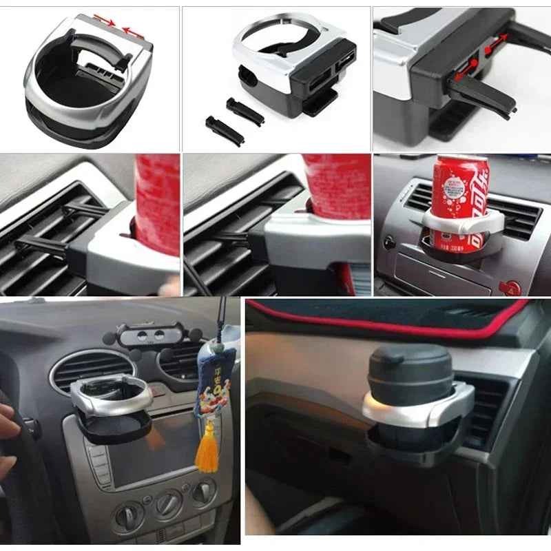 Car Water Drinking Bottle Insert Holder Bracket Outlet Air Vent Mount Vehicle Cup Stand Bracket Car Vents Cup Rack