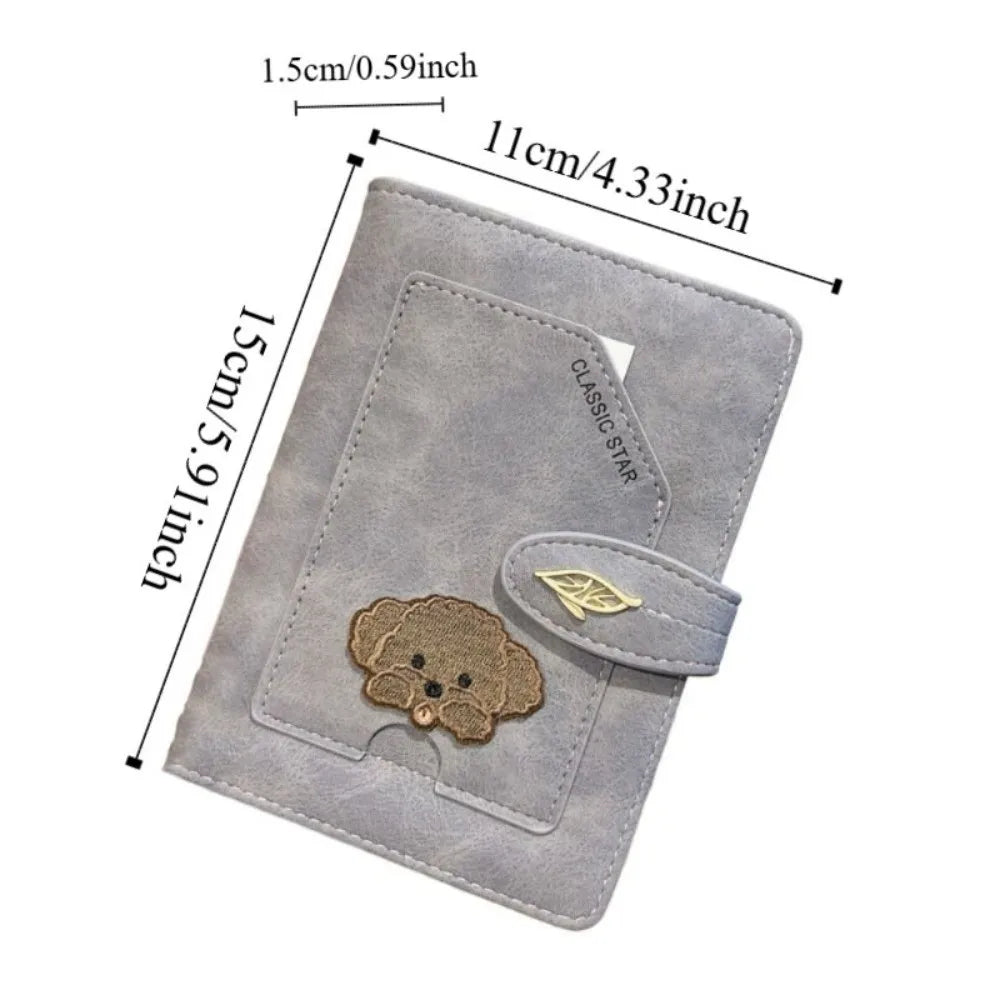Cartoon Animals Design RFID Passport Cover Embroidered Dogs Ticket Clamp Cute Passport Cover Waterproof Material