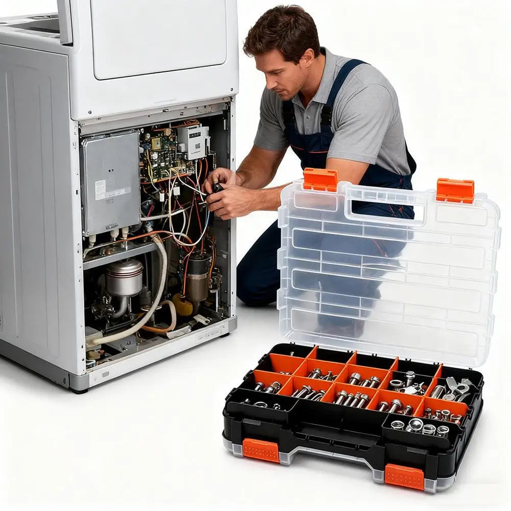 Handheld Tool Box Organizer Sets  Compartment Small Parts Boxes Large Capacity Thickened Plastic Hardware Tool Storage Box