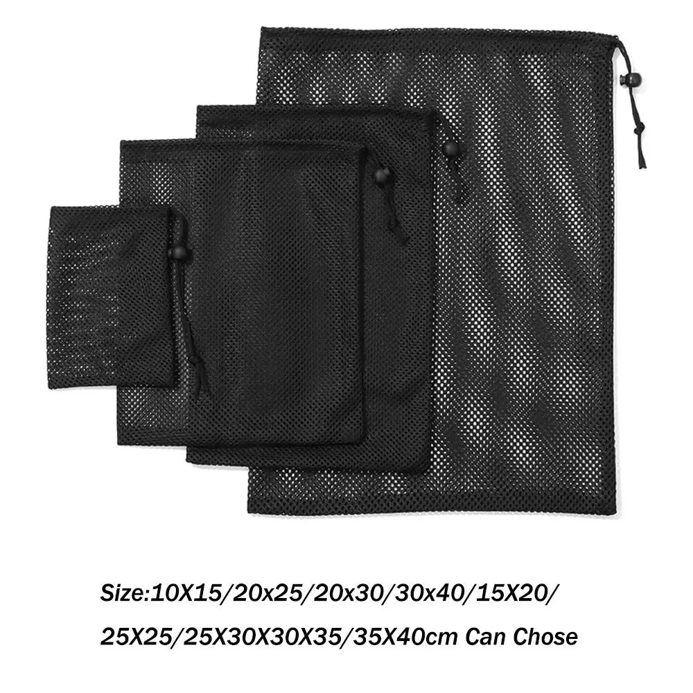 Durable Nylon Home Mesh Drawstring Bag Storage Bag Stuff Sack Laundry Bag