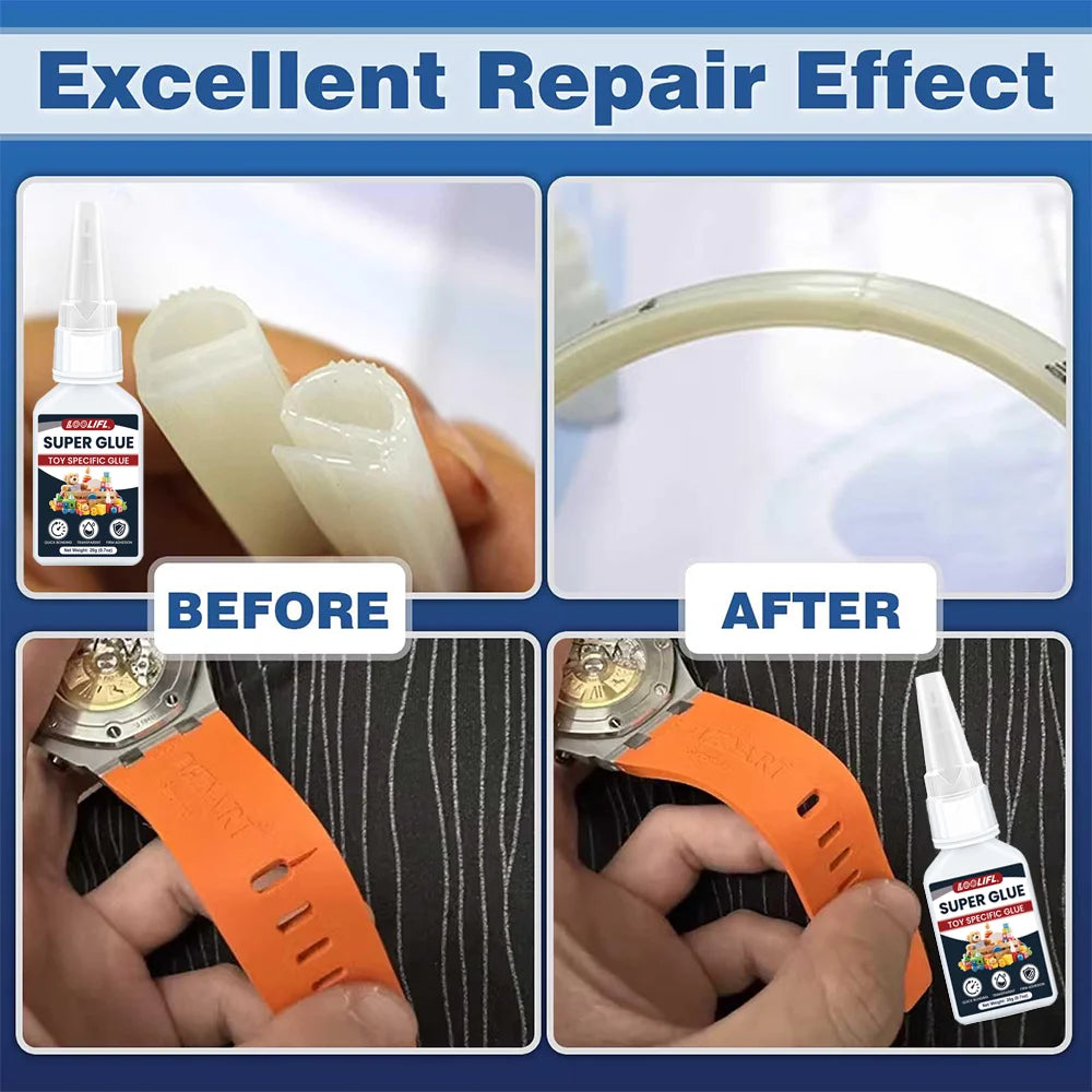 LOOLIFL Multi-Purpose Super Glue Cyanoacrylate Adhesive Instant Stronger All Bonding Glue for Resin Ceramic Metal Glass Plastic
