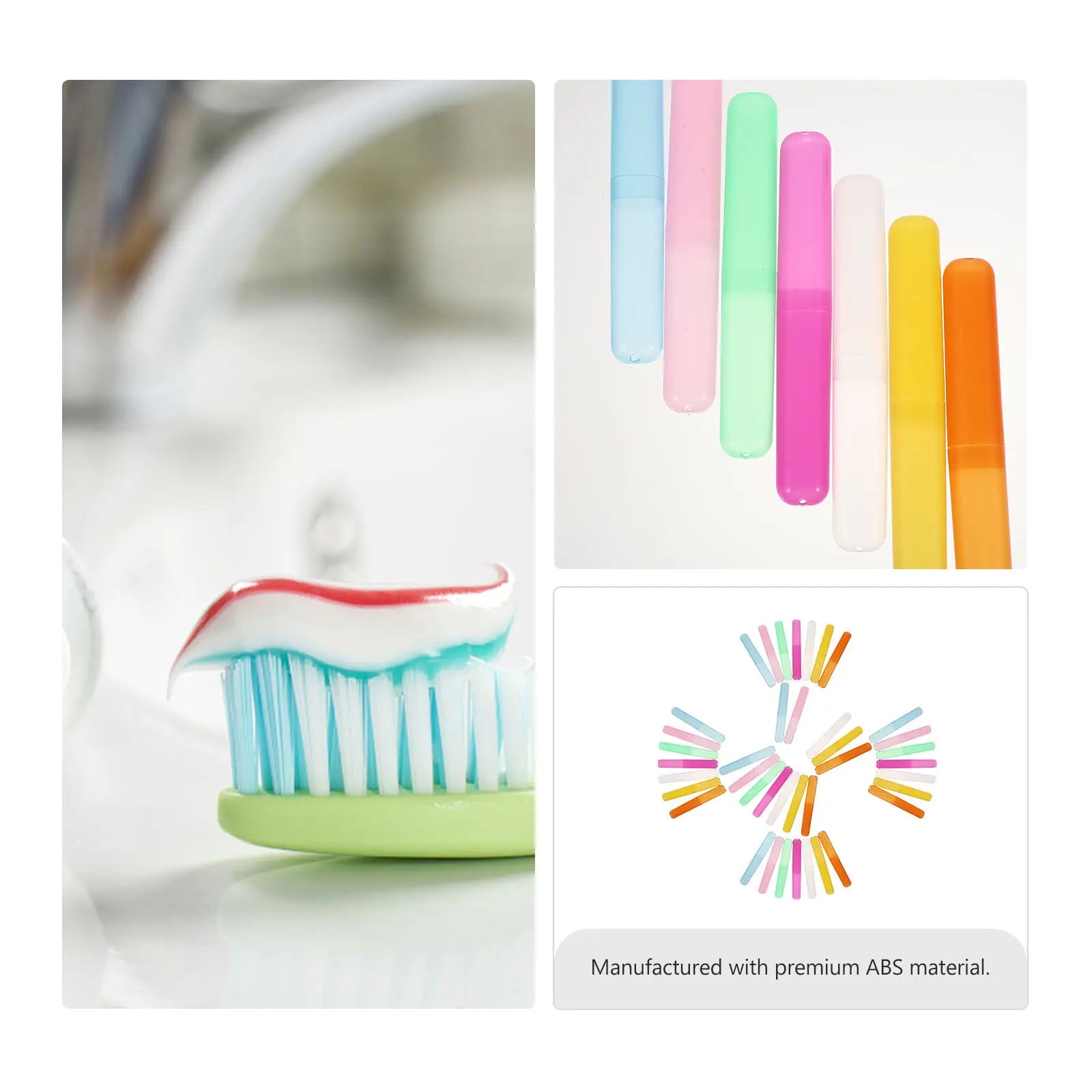 40Pcs Toothbrush Storage Case Set Portable Travel Toothpaste Box Compact Lightweight ABS Toothbrush Container for Outdoor