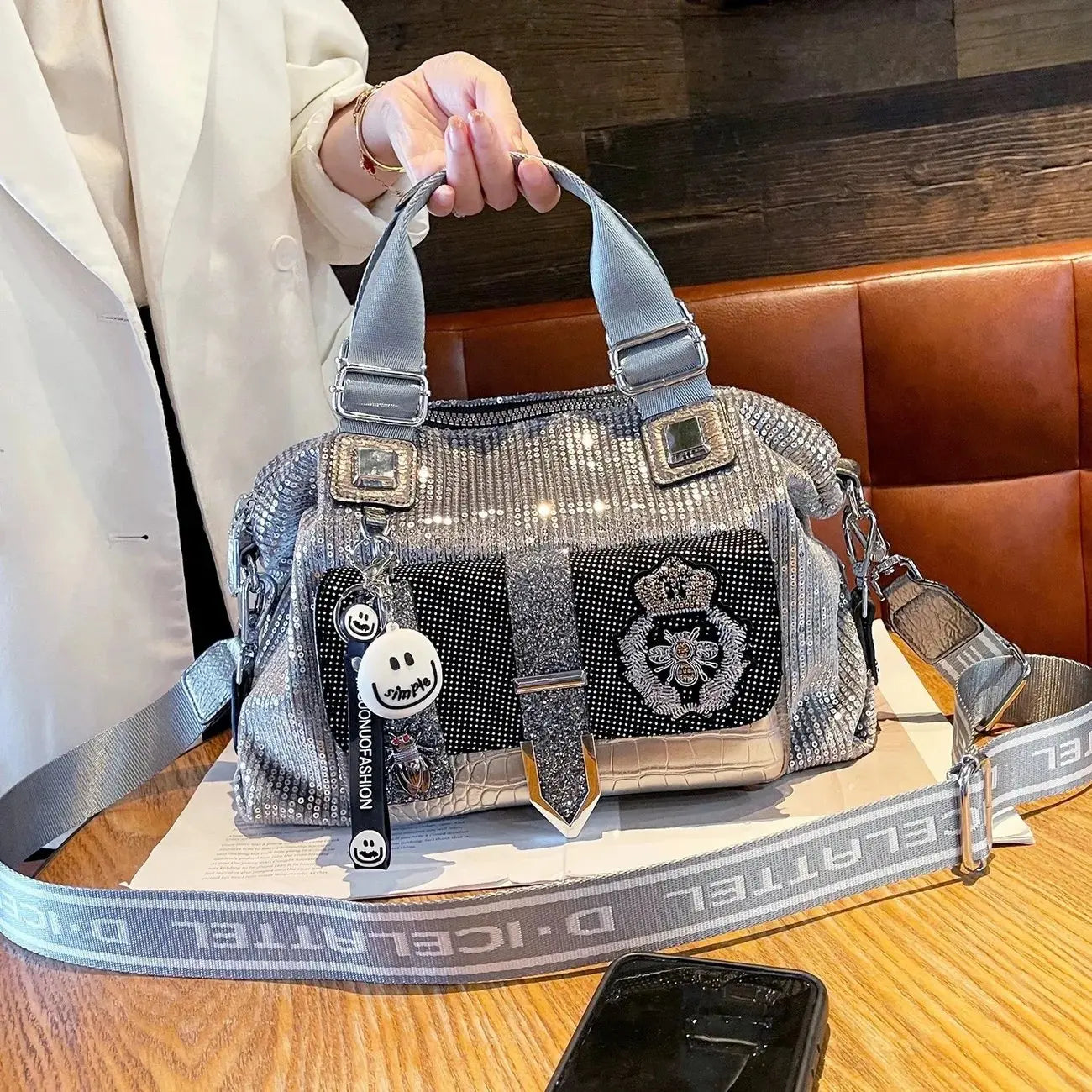 2026 Luxury Sequin Tote Bag for Women Large Capacity Lightweight Fashion Handbag, Shoulder Bag Ladies Versatile Crossbod Bags