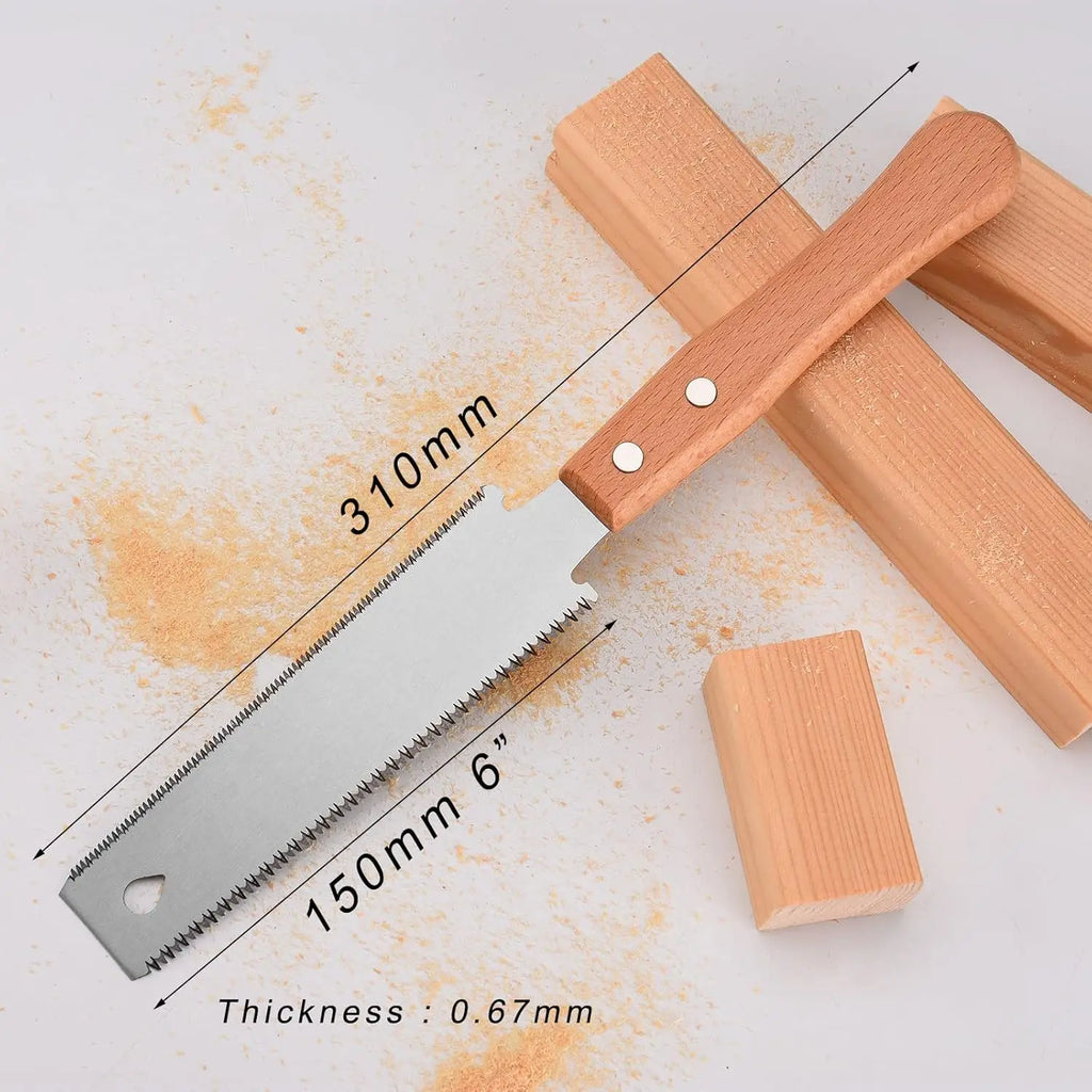 Hand Saw 6-inch Double-sided Saw Flexible Blade for Flush Cutting Household Woodworking Tools Fine Tooth Precision Flat Saws