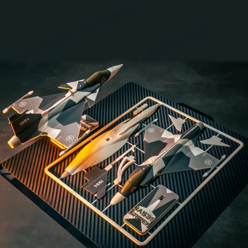 1Set JAS 39 Gripen Light Multipurpose Fighter Aircraft Model Kit 1/76 Scale Fourth-Generation Aircraft Parts for Assembly Hobby
