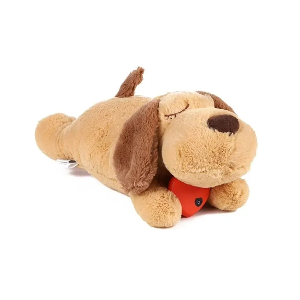 Sleep Aid Dog Heartbeat Toy Anxiety Relief Behavioral Training Lying Dog Fidget Toy Stuffed Animal Soft Puppy Plush Doll