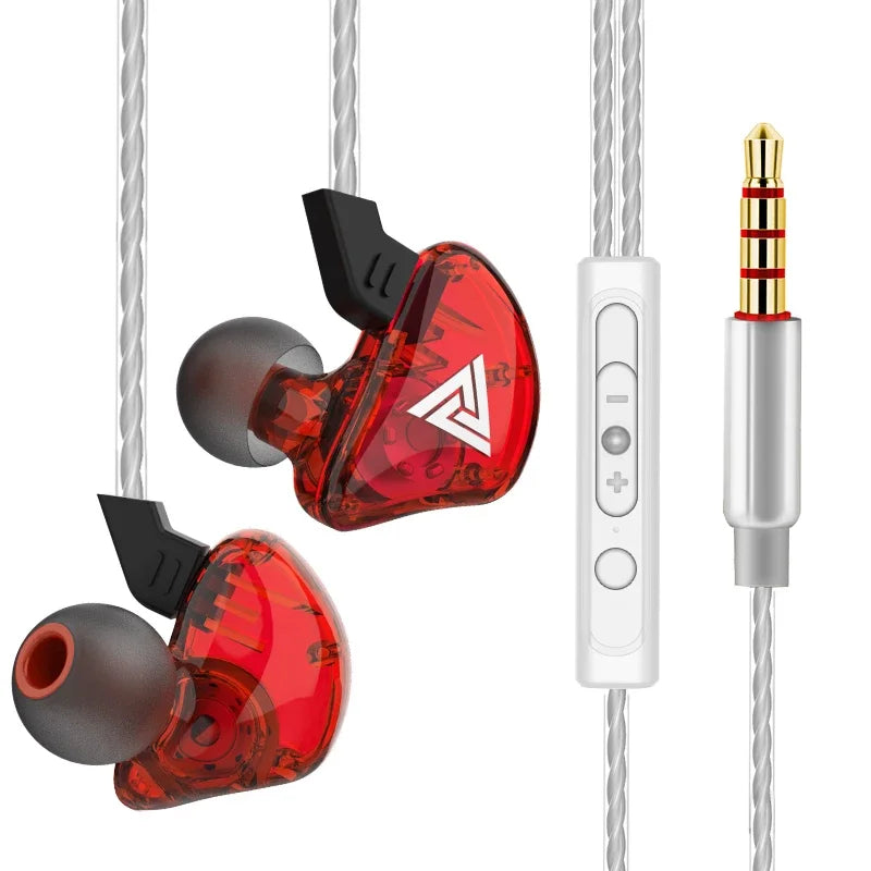 QKZ AK3 FiLe Wired Earphone with Microphone HiFi Music Monitor Bass Headphones Noise Cancelling Headset For Sport Gaming Earbuds