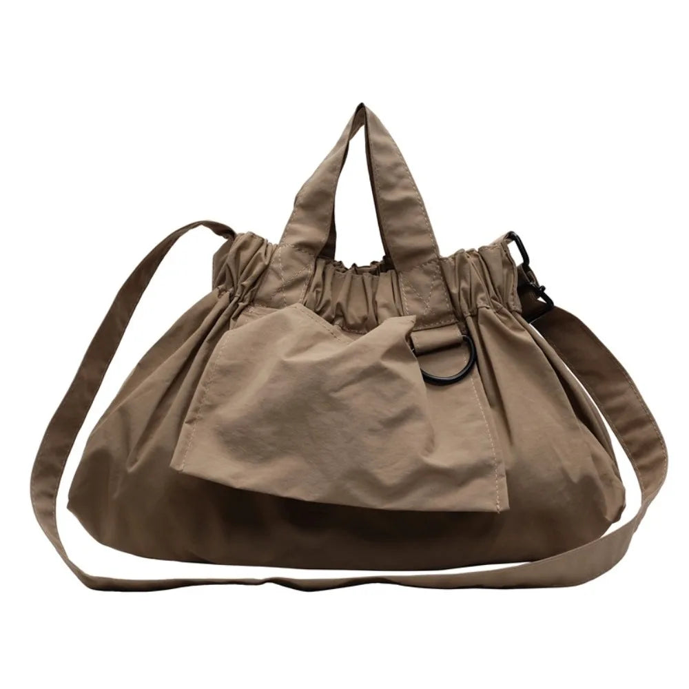 Casual Canvas Crossbody Bag Solid Color Large Capacity Shoulder Bag Portable Messenger Bags Women